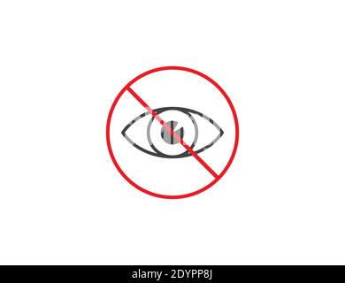 Eye, hidden, invisible icon. Vector illustration, flat. Stock Vector