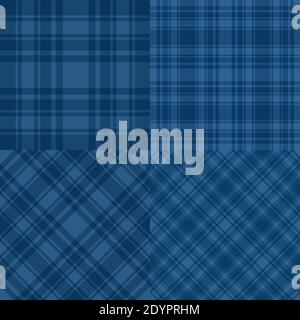 Blue checkered seamless pattern. Vector cage abstract background. Trend lumberjack Merry Christmas and New Year design tartan texture Stock Vector