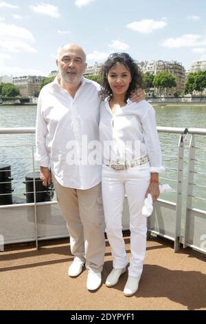 Gerard Jugnot and his wife Saida Jawad attending 'Brunch Blanc' hosted by Groupe Barriere for Sodexho with a cruise in Paris, France on June 26, 2013. Photo by Jerome Domine/ABACAPRESS.COM Stock Photo