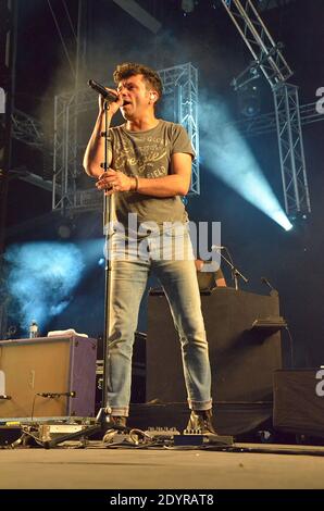 Eiffel performs live during the 3rd OUI FM radio station's Soirs d'Ete music festival held on Place de la Republique square in Paris, France, on July 12, 2013. Photo by Thierry Plessis/ABACAPRESS.COM Stock Photo