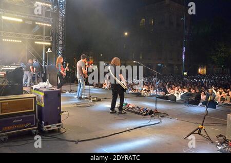 Eiffel performs live during the 3rd OUI FM radio station's Soirs d'Ete music festival held on Place de la Republique square in Paris, France, on July 12, 2013. Photo by Thierry Plessis/ABACAPRESS.COM Stock Photo