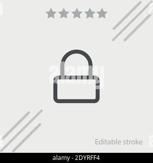 locked rectangular outlined security padlock vector icon modern simple vector illustration Stock Vector