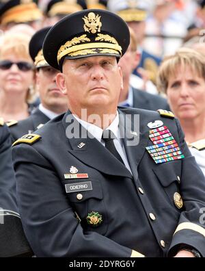 United States Army General Raymond T. 'Ray' Odierno, Chief of Staff of the Army, listens as United States President Barack Obama delivers remarks marking the 60th Anniversary of the Korean War Armistice at the Korean War Veterans Memorial in Washington, D.C., USA, on Saturday, July 27, 2013. Photo by Ron Sachs/Pool/ABACAPRESS.COM Stock Photo