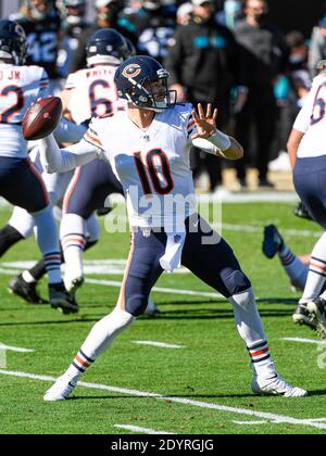 Jacksonville, FL, USA. 27th Dec, 2020. Chicago Bears quarterback Mitchell  Trubisky (10) during 1st half NFL football game between the Chicago Bears  and the Jacksonville Jaguars at TIAA Bank Field in Jacksonville