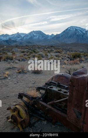 This is an old mining site, close to Buttermilk Road in the hills above Bishop, Inyo County, CA, USA. Stock Photo