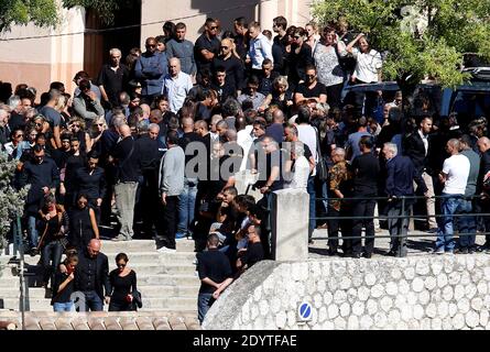 No Web No Apps Until September 24, 2013 - Jose Anigo and family attending the Funeral servive of his son Adrien Anigo in Aubagne, France on septembre 9, 2013. Photo by ABACAPRESS.COM Stock Photo