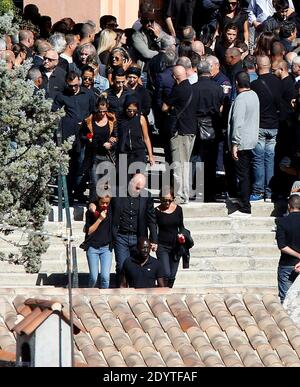 No Web No Apps Until September 24, 2013 - Jose Anigo and family attending the Funeral servive of his son Adrien Anigo in Aubagne, France on septembre 9, 2013. Photo by ABACAPRESS.COM Stock Photo