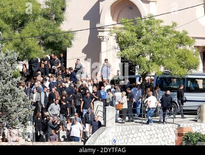 No Web No Apps Until September 24, 2013 - Jose Anigo and family attending the Funeral servive of his son Adrien Anigo in Aubagne, France on septembre 9, 2013. Photo by ABACAPRESS.COM Stock Photo