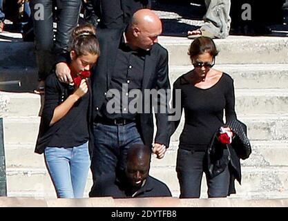 No Web No Apps Until September 24, 2013 - Jose Anigo and family attending the Funeral servive of his son Adrien Anigo in Aubagne, France on septembre 9, 2013. Photo by ABACAPRESS.COM Stock Photo