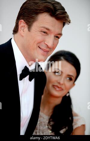 Nathan Fillion and Mikaela Hoover arrive at the 65th Annual Primetime Emmy Awards held at Nokia Theatre L.A. Live in Los Angeles, CA, USA, on September 22, 2013. Photo by Lionel Hahn/ABACAPRESS.COM Stock Photo