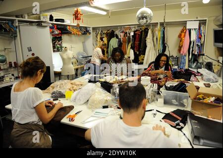 Preparation and Rehearsal of the new musical 'La Belle Et La Bete' at the Theatre Mogador in Paris, France on September 25, 2013. Photo by Alban Wyters/ABACAPRESS.COM Stock Photo