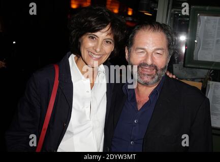 Ines de la Fressange and Denis Olivennes attending the premiere of 'Opium' held at 'Cinema Le Saint Germain' in Paris, France on September 27, 2013. Photo by Jerome Domine/ABACAPRESS.COM Stock Photo