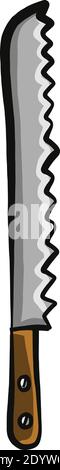 Big knife, illustration, vector on a white background. Stock Vector
