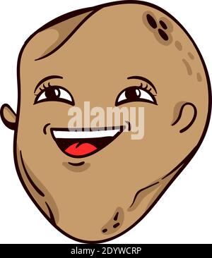 Laughing potato, illustration, vector on a white background. Stock Vector
