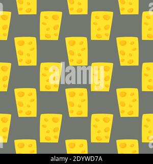 Cheese with holes,seamless pattern on brown background. Stock Vector