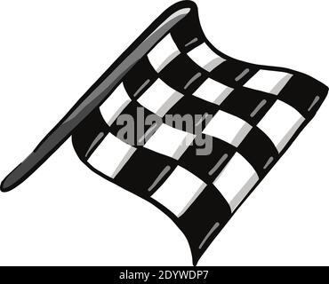 Racing flag, illustration, vector on a white background. Stock Vector