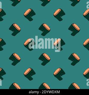 Child chair,seamless pattern on dark green background. Stock Vector