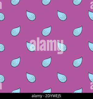 Water drops,seamless pattern on pink background. Stock Vector