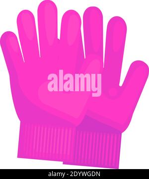 Pink winter gloves, illustration, vector on a white background. Stock Vector