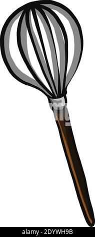Small hand mixer, illustration, vector on a white background. Stock Vector