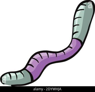 Purple jelly worms, illustration, vector on a white background. Stock Vector