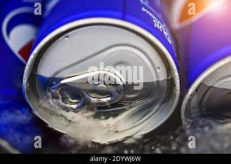 24 August 2018 at Bangkok Thailand People are drinking Pepsi on afternoon Stock Photo