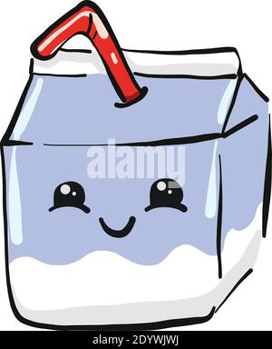 Milk in a container, illustration, vector on a white background. Stock Vector