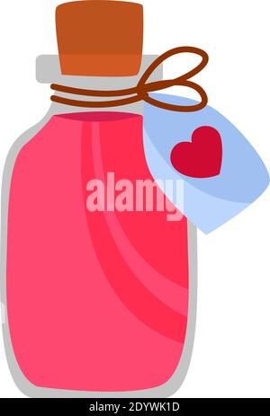 Love potion, illustration, vector on a white background. Stock Vector