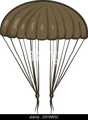 Brown parachute, illustration, vector on a white background. Stock Vector
