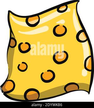 Yellow pillow, illustration, vector on a white background. Stock Vector