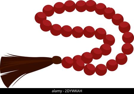 Prayer beads, illustration, vector on a white background. Stock Vector