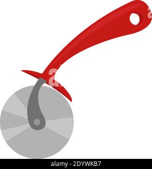 Red pizza cutter, illustration, vector on a white background. Stock Vector