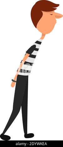 Prisoner in handcuffs, illustration, vector on a white background. Stock Vector