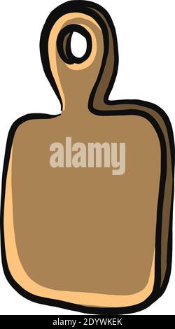 Small cutting board, illustration, vector on a white background. Stock Vector