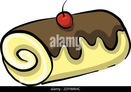 Cinnamon roll, illustration, vector on a white background. Stock Vector