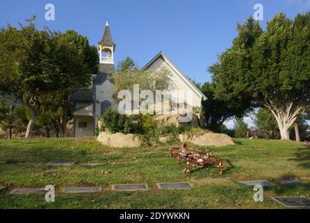 Chatsworth, California, USA 25th December 2020 A general view of Chapel at Oakwood Memorial Park and Cemetery on December 25, 2020 in Chatsworth, California, USA. Photo by Barry King/Alamy Stock Photo Stock Photo