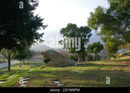 Chatsworth, California, USA 25th December 2020 A general view of Oakwood Memorial Park and Cemetery on December 25, 2020 in Chatsworth, California, USA. Photo by Barry King/Alamy Stock Photo Stock Photo