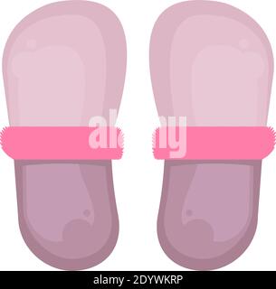 Pink cozy slippers, illustration, vector on a white background. Stock Vector