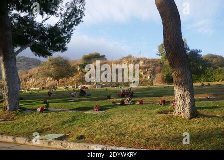 Chatsworth, California, USA 25th December 2020 A general view of Oakwood Memorial Park and Cemetery on December 25, 2020 in Chatsworth, California, USA. Photo by Barry King/Alamy Stock Photo Stock Photo