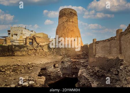 Tarout Castle, Qatif, Saudi Arabia in blue sky background. Stock Photo