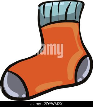 Orange socks, illustration, vector on a white background. Stock Vector