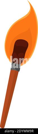 Burning torch, illustration, vector on a white background. Stock Vector