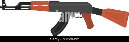 Big AK47 , illustration, vector on a white background. Stock Vector