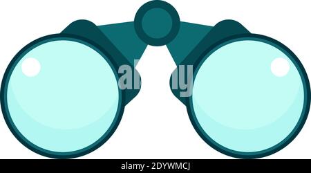 Blue binoculars, illustration, vector on a white background. Stock Vector