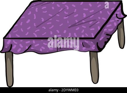 Big violet table, illustration, vector on a white background. Stock Vector