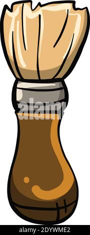 Shaving brush, illustration, vector on a white background. Stock Vector