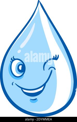 Flirty water drop, illustration, vector on a white background. Stock Vector