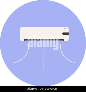 Big white AC, illustration, vector on a white background. Stock Vector