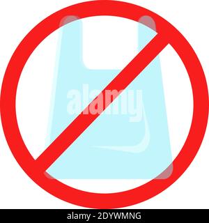 Say No to plastic bags, illustration, vector on a white background. Stock Vector