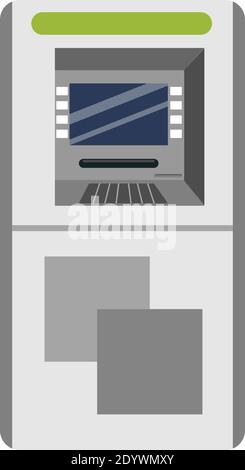 ATM Machine, illustration, vector on a white background. Stock Vector
